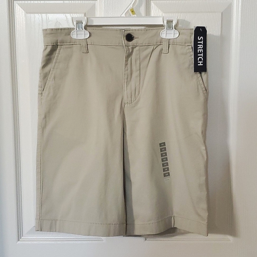 NWT New OshKosh B'gosh Khaki Shorts Adjustable Waist Kid's Size 14